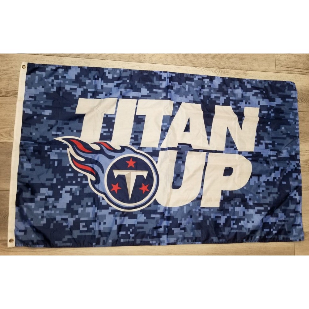 Tennessee Titans Flag NFL Football Man Cave Sports Blue Banner 58X35 "Titan Up"